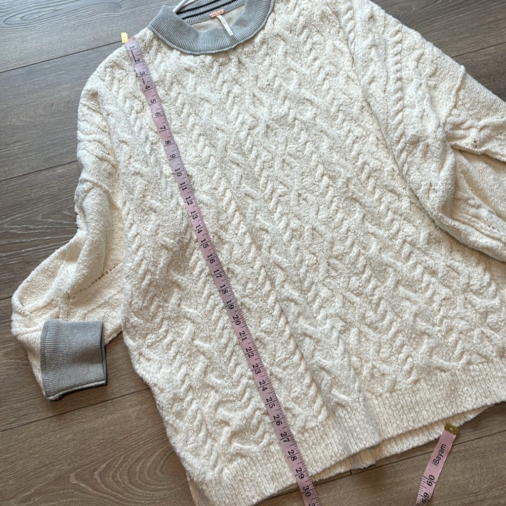 Free People Cream and Gray Olympia Tunic Sweater - Picture 12 of 14